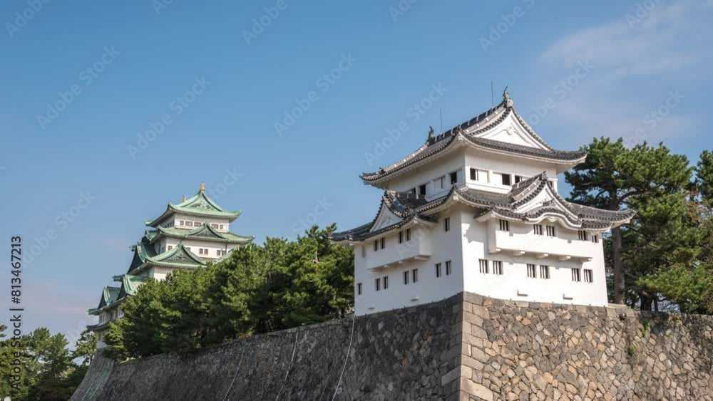 Nagoya Aichi Japan time lapse at Nagoya Castle Nagoya Aichi Japan time lapse at Nagoya Castle