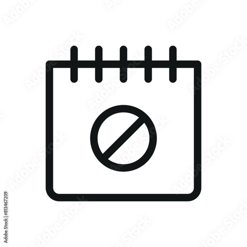 Cancel schedule isolated icon, calendar declined vector icon with editable stroke