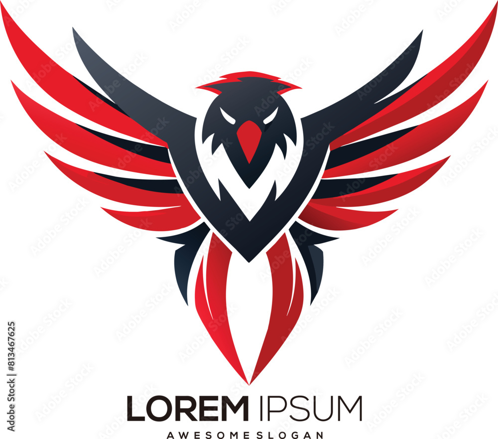 Fototapeta premium a minimalist Eagle logo vector art illustration with a Eagle icon logo