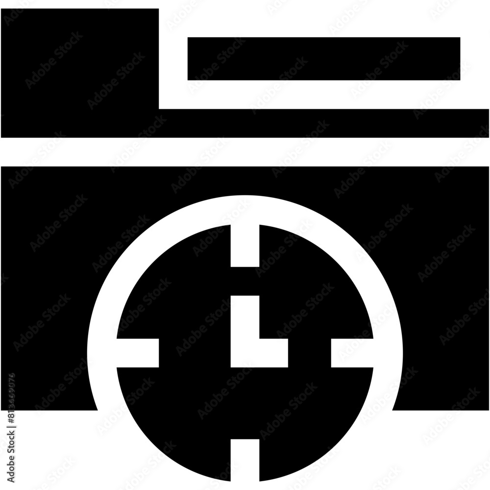 Vector Icon time, folder, files and folders, storage, data