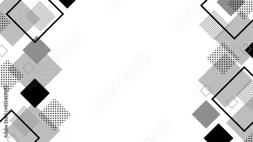 幾何学　フレーム　黒　四角左右