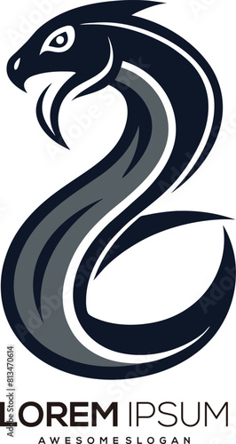 minimalist Snake logo vector art illustration with a Snake icon logo