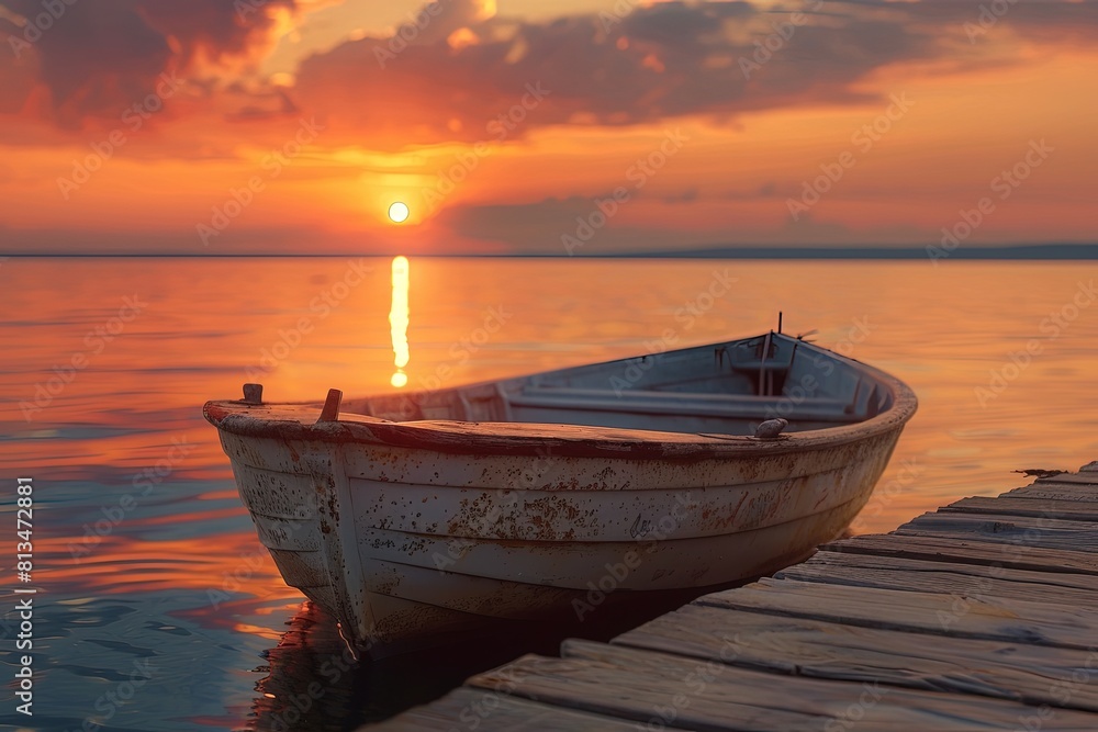 Fototapeta premium Rustic Serenity on a Wooden Dock