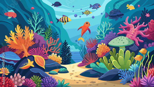 Dynamic Coral Reef: Diverse Marine Life and Majestic Whales. Perfect for: World Oceans Day, Marine Life Appreciation Day, marine biodiversity, underwater exploration, ocean conservation, ecotourism.