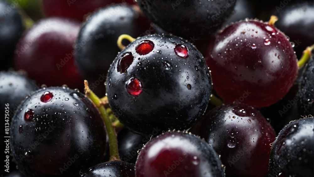Fototapeta premium A fresh blackcurrant up close