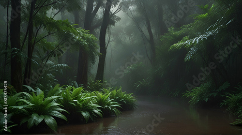 Photo the amazon rainforest 3d illustration.Generative.Ai
