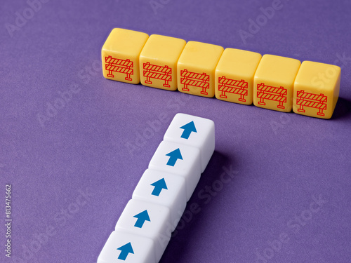 Quadro em tela End of the road. Block, prohibition or ban. Overcoming obstacles.