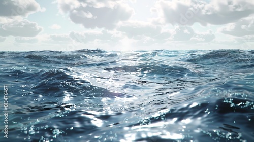 Sea Water Surface Cut Out in 8K Resolution  Realistic Lighting  