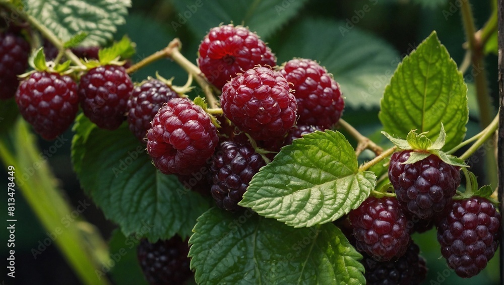 A fresh loganberry on the branch A fresh loganberry on the branch