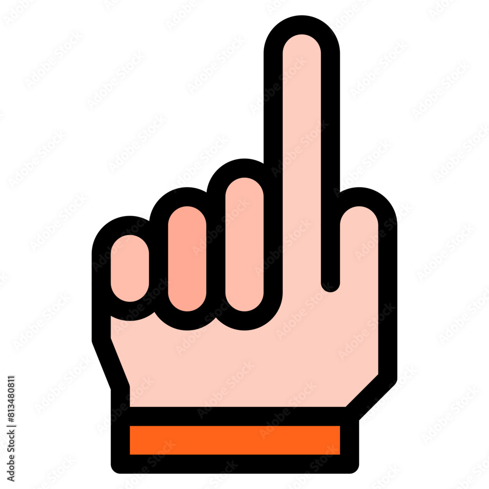 Vector Icon one, hand, hands and gestures, gestures, sign Vector Icon one, hand, hands and gestures, gestures, sign