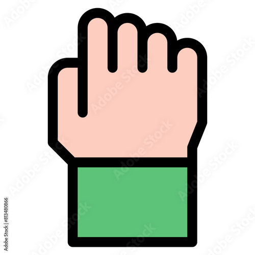 Vector Icon closed fist, hand, hands and gestures, gestures, sign