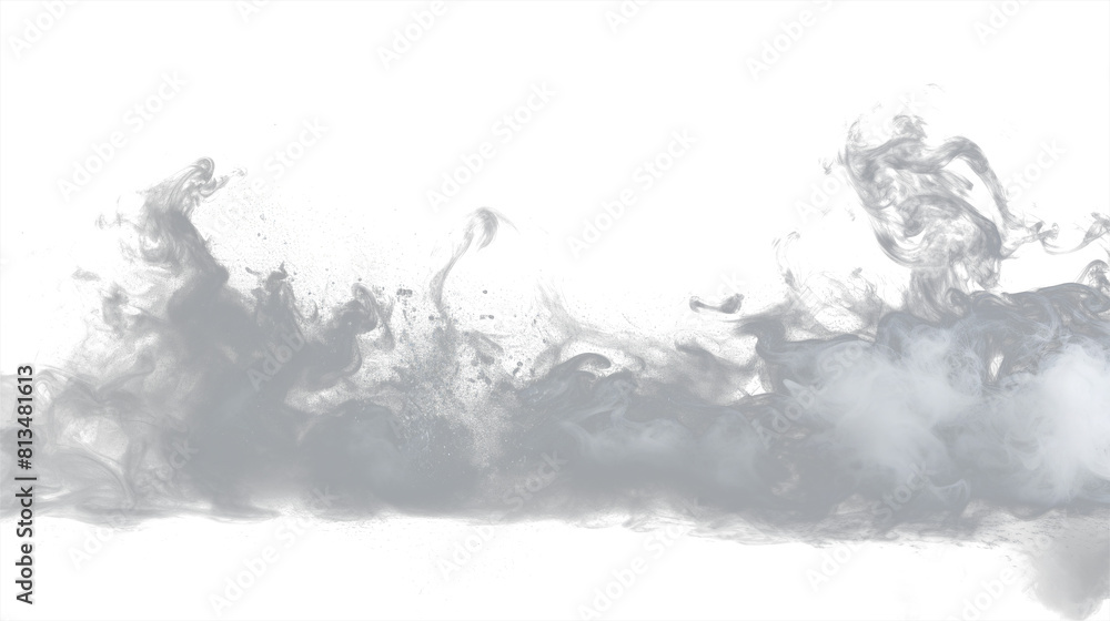 Obraz premium Ethereal White Smoke Swirling on transparent Background