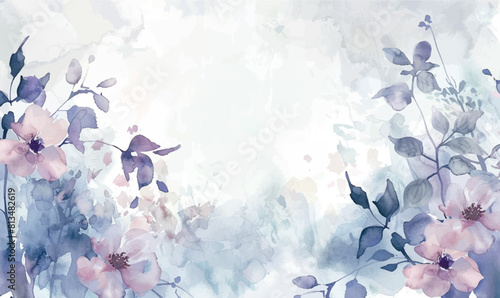 Romantic flower background with purple flower decoration