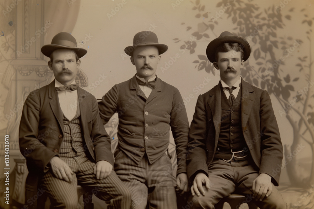 Old Photo of Victorian Gentlemen, Generative AI