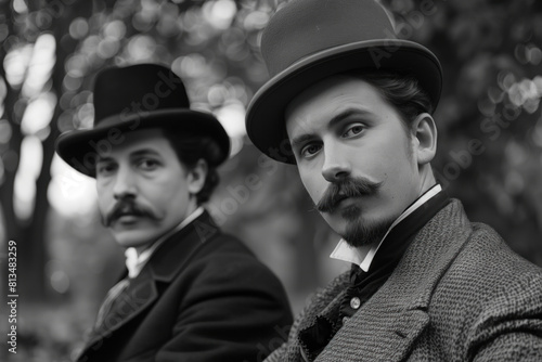 Old Photo of Victorian Gentlemen, Generative AI