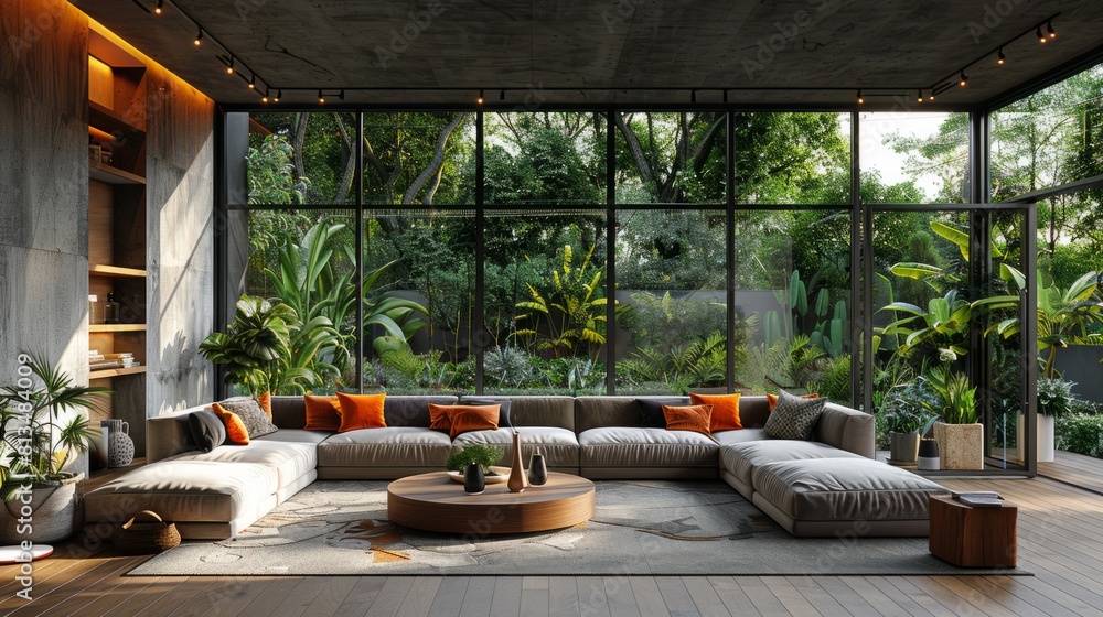 Fototapeta premium Modern residential, hotel, and homestay interior spaces