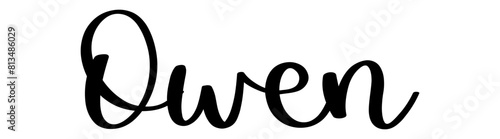 Owen - black color - name written - ideal for websites, presentations, greetings, banners, cards, t-shirt, sweatshirt, prints, cricut, silhouette, sublimation, tag