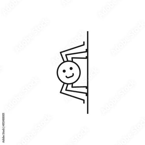 A cute funny spider. Outline and line style. Cartoon vector on white background.