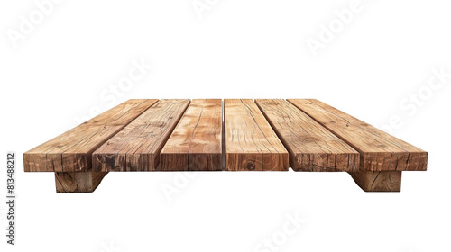 Perspective view of wood or wooden table top on white background,png