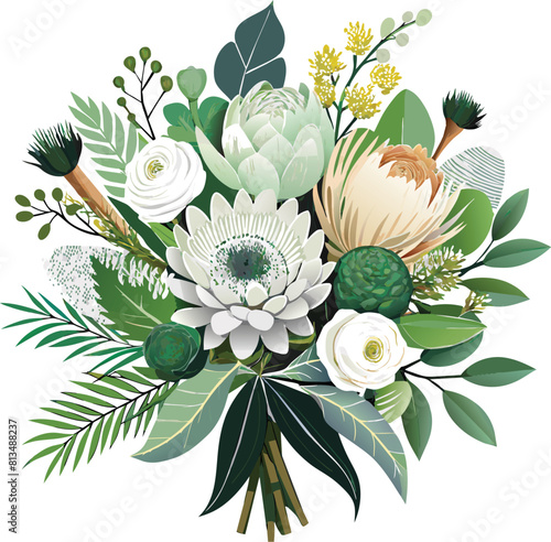 Beautiful flower bouquet wedding colorful bouquet of different flowers