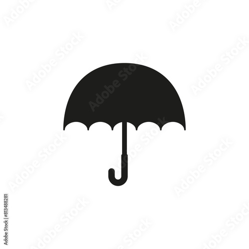 Black umbrella silhouette. Vector on white empty background.