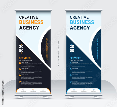 Business Solution Rollup Banner Design Template
