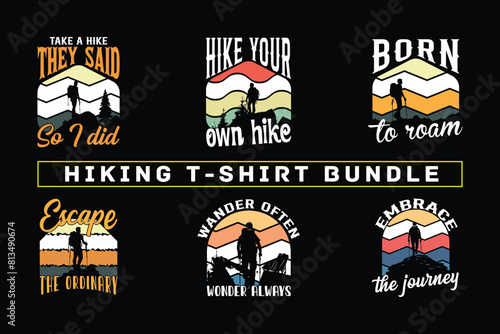 Hiking themed t-shirt designs for outdoor lovers