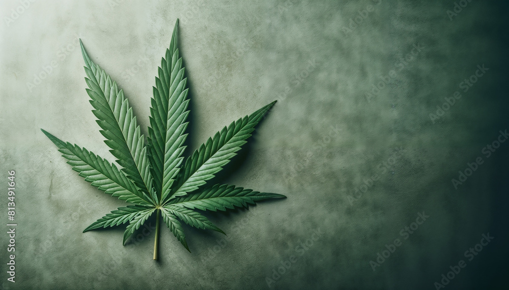 Marijuana Leaf on Concrete Background Marijuana Leaf on Concrete Background
