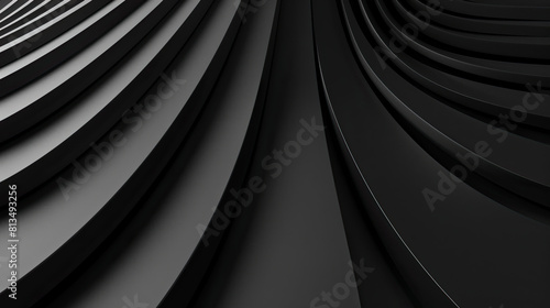 Abstract rounded lines  isolated on black background