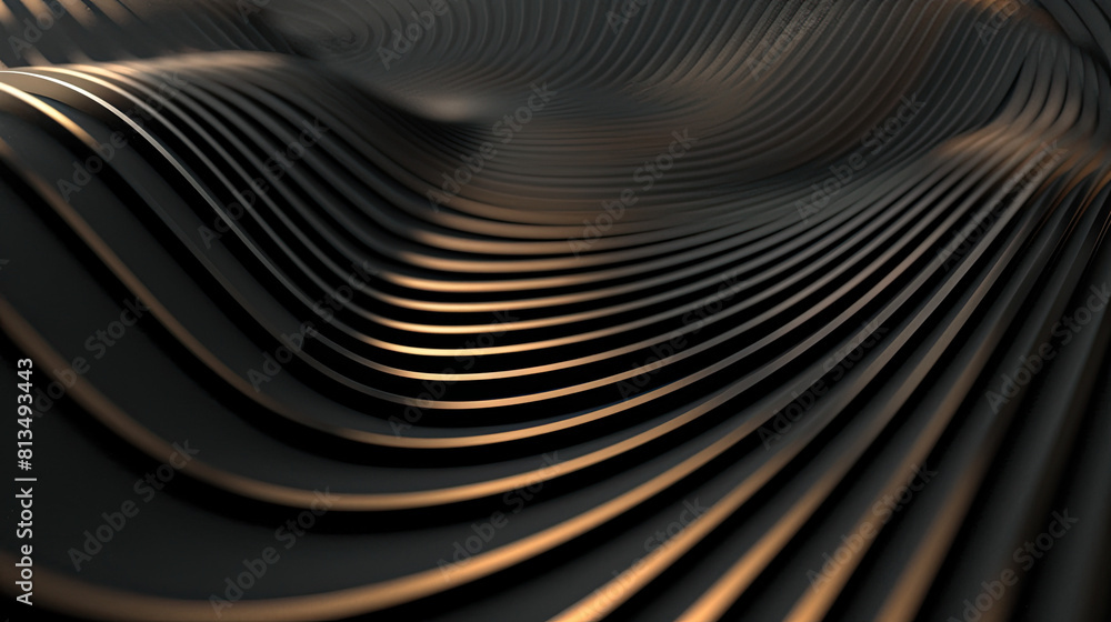 Abstract rounded lines, isolated on black background Abstract rounded lines, isolated on black background