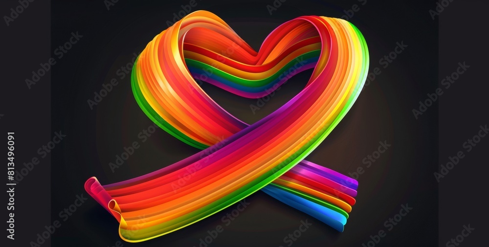 Pride month banner design with a rainbow heart celebrating pride. flat ...