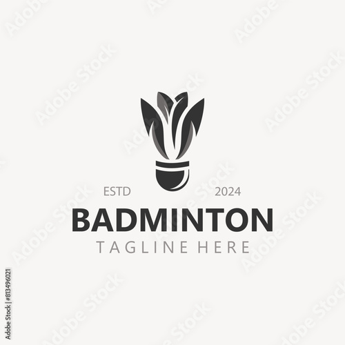 Badminton Shuttlecock logo icon design for Sport logo and Badminton Championship club, competititon isolated background