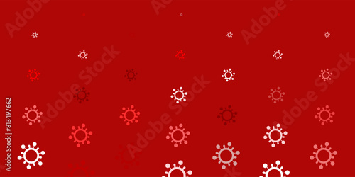 Light Red vector backdrop with virus symbols.