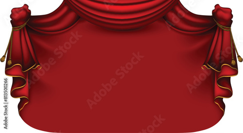 Red royal mantle on a white background. Realistic illustration. photo
