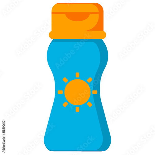 Sunscreen lotion vector cartoon illustration isolated on a white background.