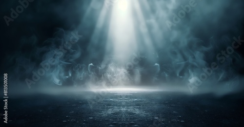 dark smoky background with spot lighting, showroom for product showcase