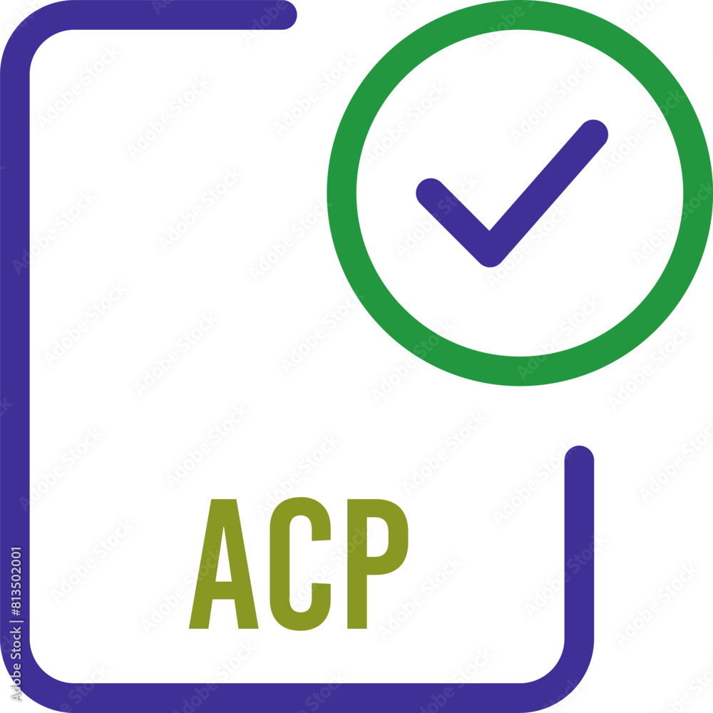 ACP File icon with checked mark ACP File icon with checked mark