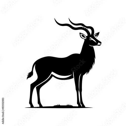 Minimalist Antelope Silhouette- Roaming the Vast Plains- Antelope Illustration- Antelope Vector. © WASEE