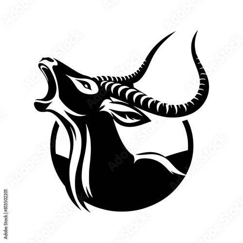 Minimalist Antelope Silhouette- Roaming the Vast Plains- Antelope Illustration- Antelope Vector.