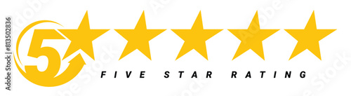 5 star rating. Five star Symbol or emblem. vector illustration