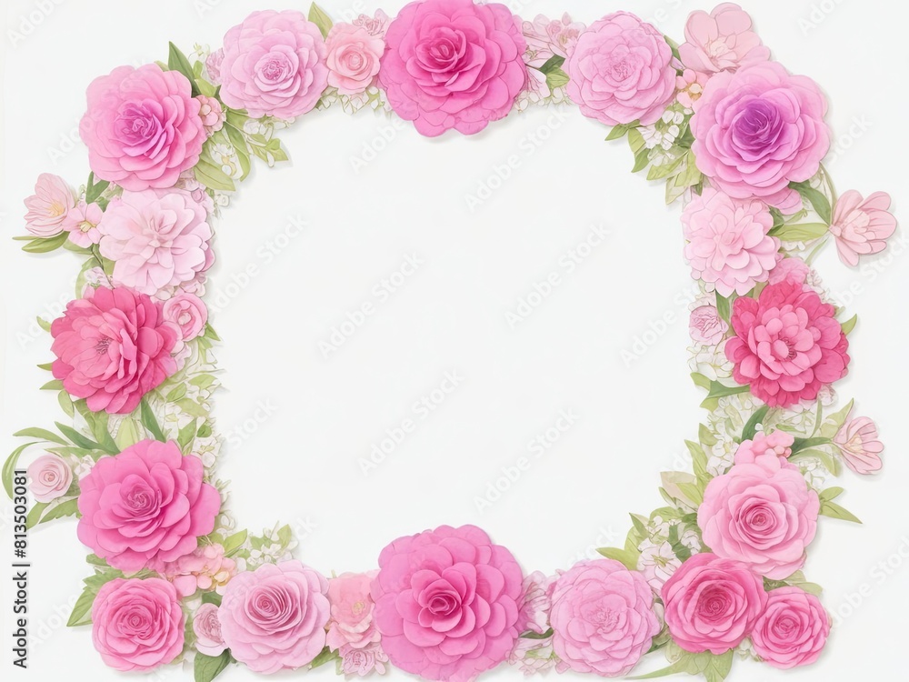 adorable decorative frame with paper flowers adorable decorative frame with paper flowers