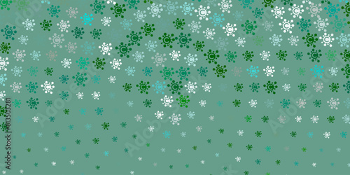 Light Green vector pattern with coronavirus elements.