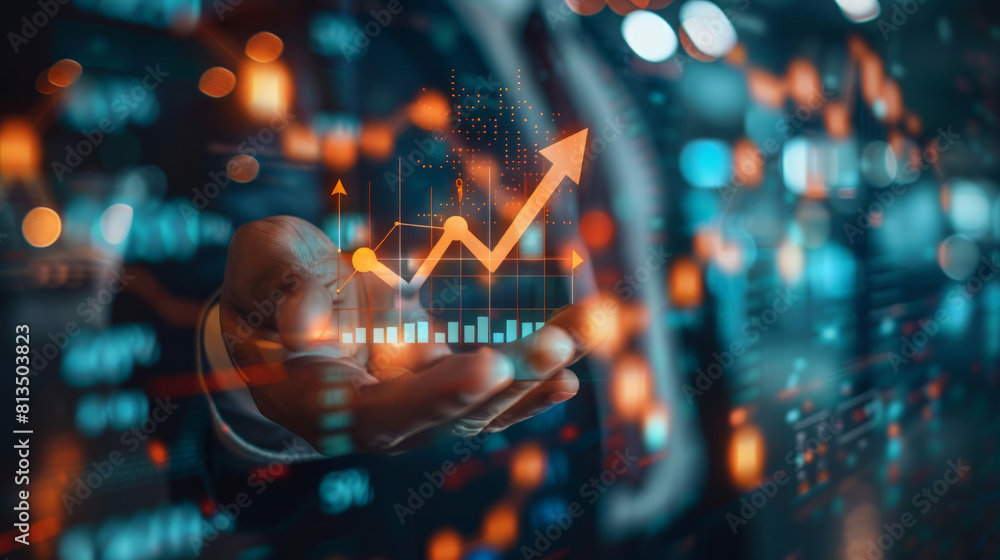 Futuristic Digital Business Growth Visualization Futuristic Digital Business Growth Visualization