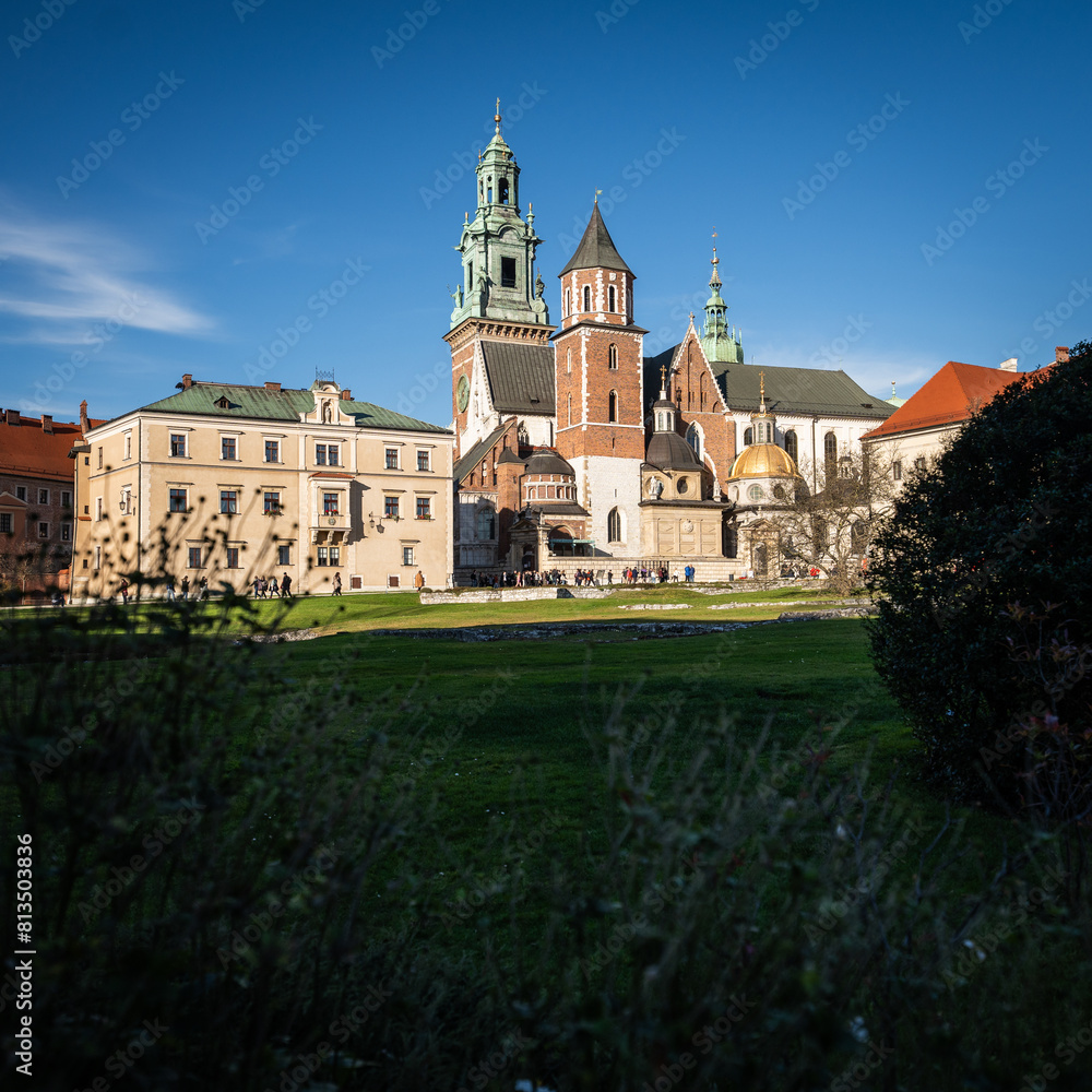Wawel Royal Castle - beautiful summer landscape - city of Krakow - sightseeing
