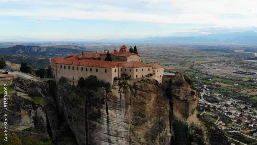 St. Stephen's monastery in Meteora towers majestically on a rock. St. Stephen's monastery in Meteora towers majestically on a rock.