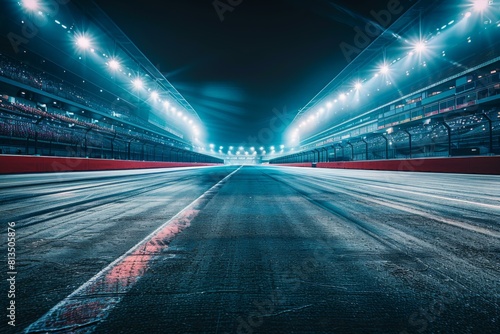 Race track at night. AI.