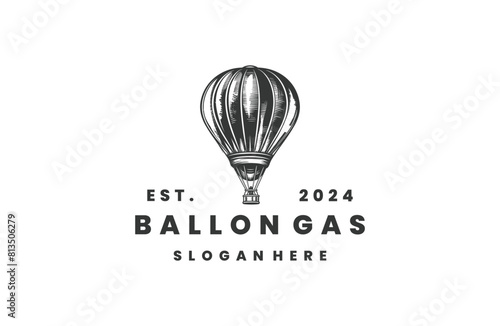 Balloon gas style logo icon design template flat vector