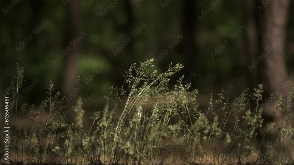 Wild green grass in forest Wild green grass in forest