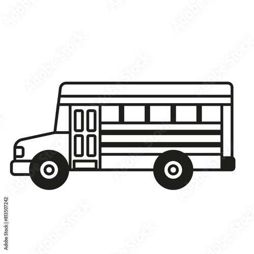 American School Bus Icon in Line Art Design (ID: 813507242)