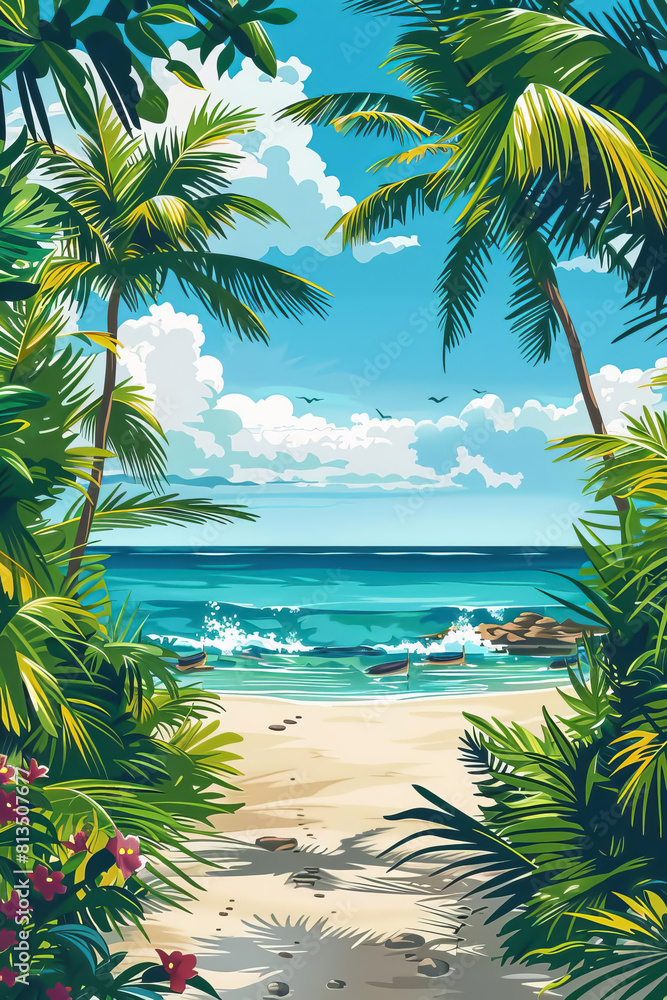 Fototapeta premium Dream vacation planning by a travel agency